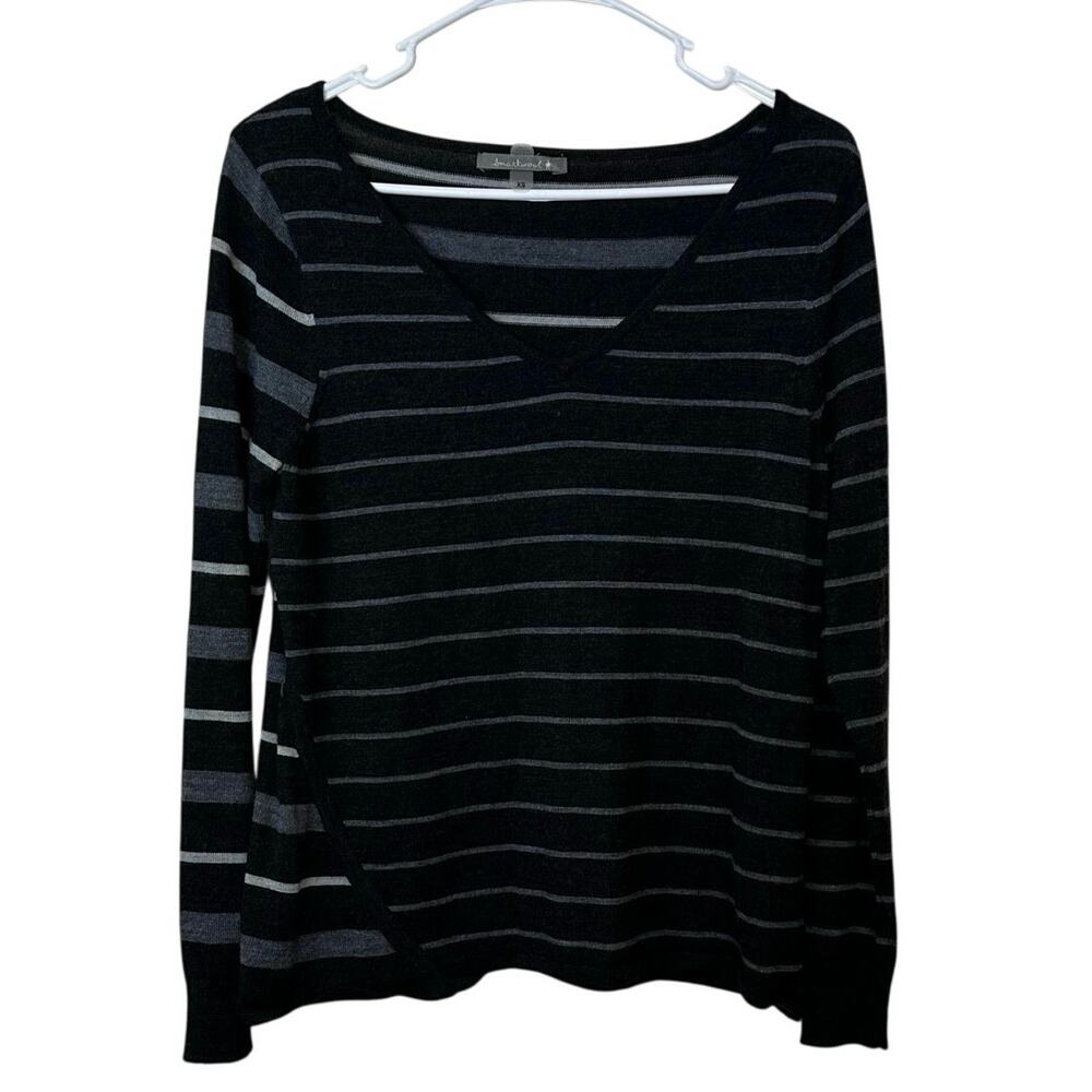Smartwool‎ Women’s Merino Wool Blend V-Neck Striped Sweater Size XS Winter Warm